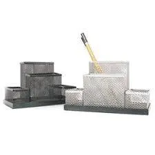 Forpus Telleno Desktop Organiser Silver 4 Port F30556