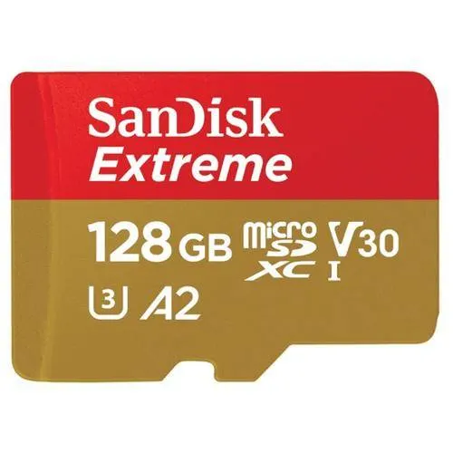 Sandisk Extreme microSDXC 128GB + SD Adapter + Rescue Pro Deluxe 160MB/s A2 C10