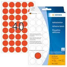 Herma Label A5 19MM Red HER-2252