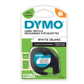 Dymo Tape 12MMX4M Black On White Plastic 91201/S0721660