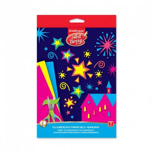 Erichkrause ArtBerry Fluorescent paper self-adhesive B5 7 Sheets 7 Colours 44997