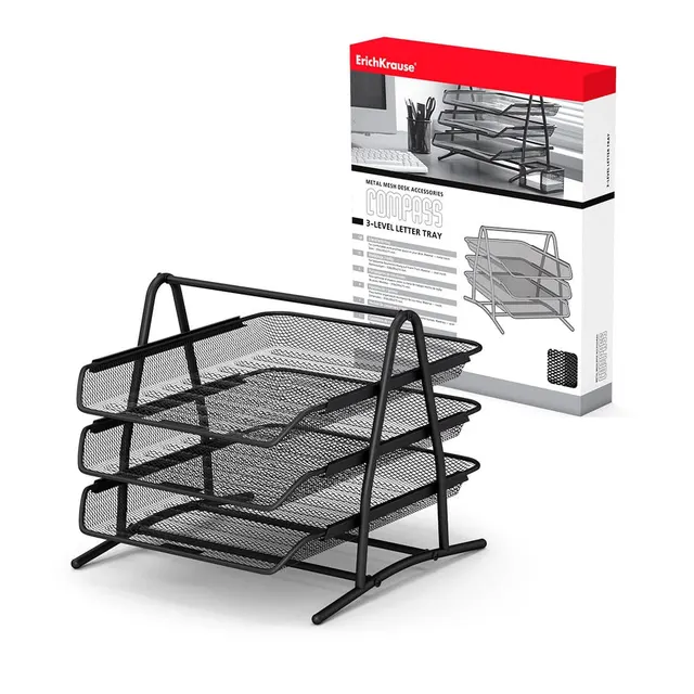 Erichkrause Telleno 3-TIER Letter Tray Black 22513
