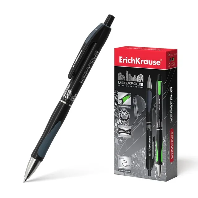Erichkrause Retractable Ballpoint Pen 'megapolis' 0.7 Black 32