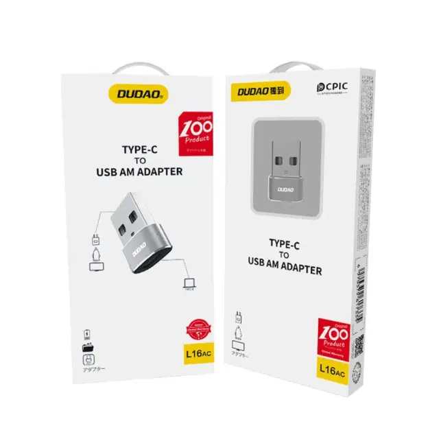 Dudao Adapter From USB Type-C to USB Black L16AC