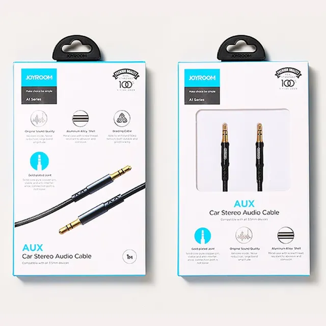 Joyroom Stereo Audio Aux Cable 3.5MM Mini Jack 1M Dark Blue SY-10A1
