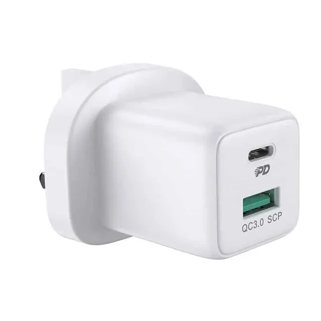 Joyroom Dual Charger USB + Type C 30W Quick Charge White
