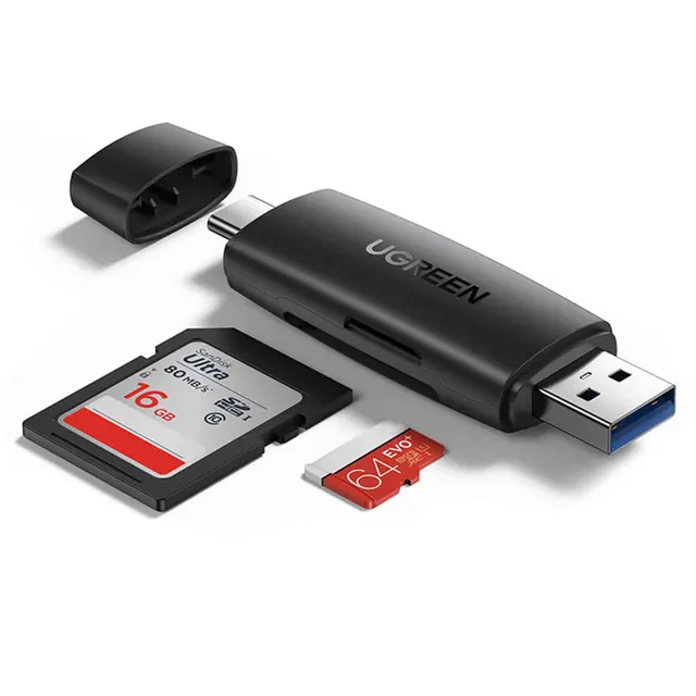 Ugreen Adapter Sd/Micro SD Card Reader (Usb-A/Usb-C) Black CM304