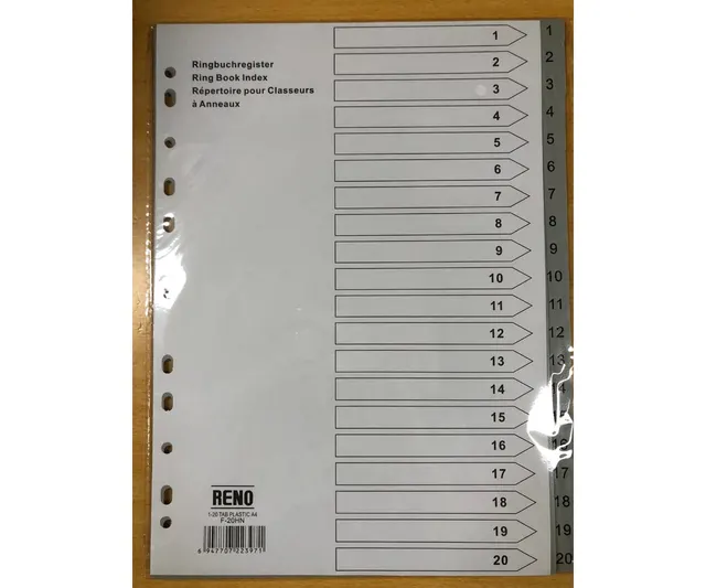 Reno Divider PVC Index 1-20 F-20HN R