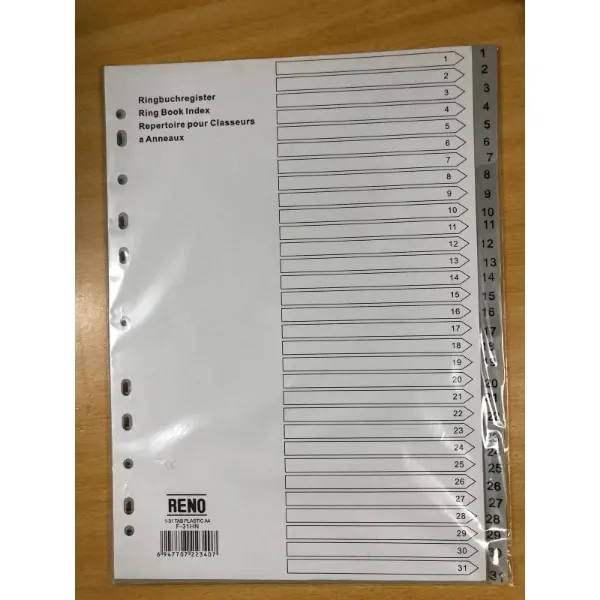 Reno Divider PVC Index 1-31 F-31HN R