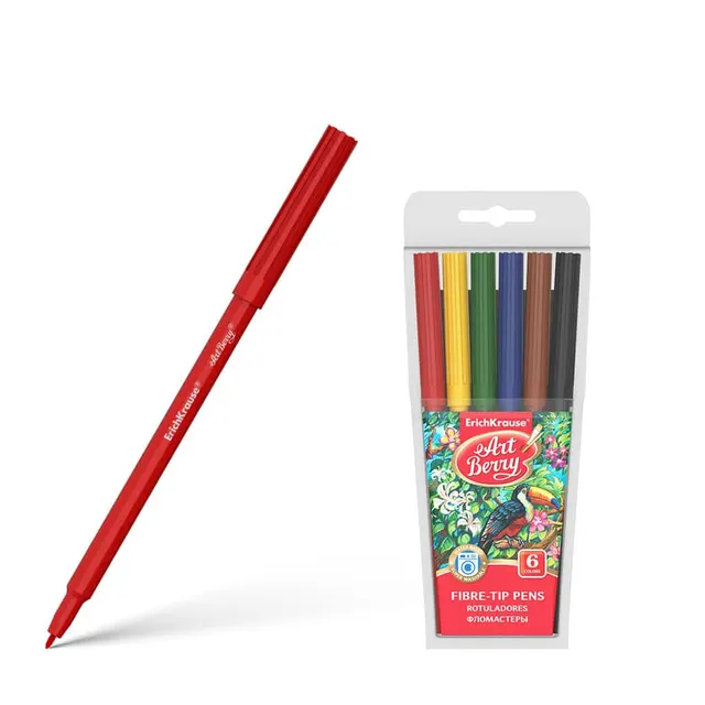 Erichkrause Artberry Fibre-Tip Pens Super Washable (6 Colors) 56083