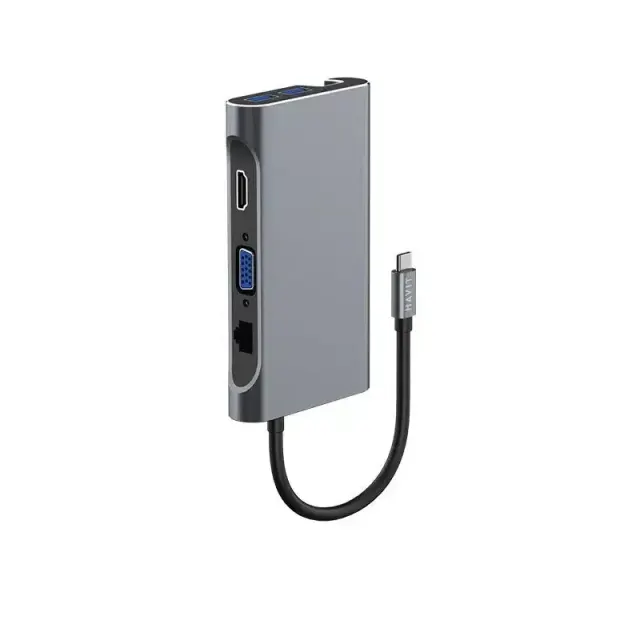 Havit Type-C+ HDMI 4K +VGA HD1080 +RJ45 +3 USB 3.1 +PD 100W HB4001