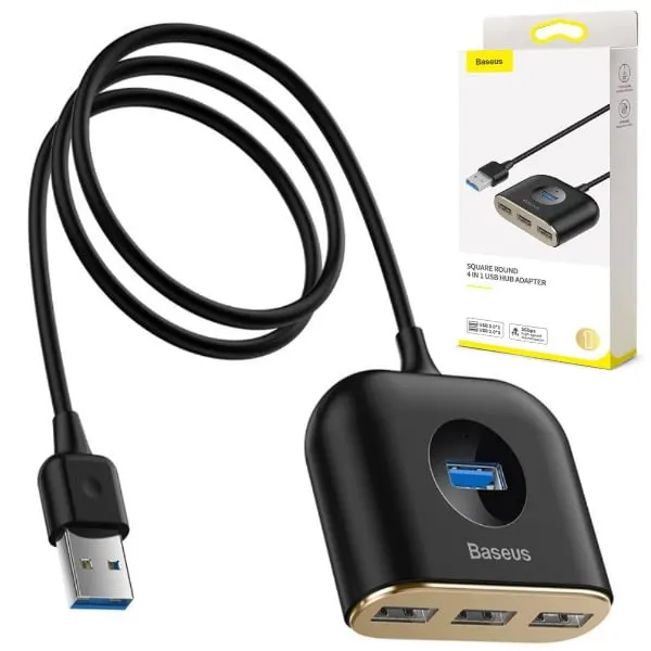 Baseus USB Hub 4 Ports USB3.0 1M Black CAHUB-AY01