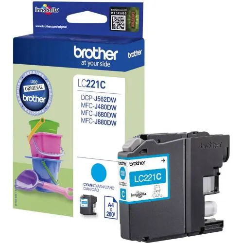 Brother Ink Cartridge LC221 Cyan MCFJ 460/480/485/680/880 & DCP562