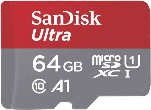 Sandisk Ultra microSDXC 64GB + SD Adapter 100MB/s A1 Class 10 Uhs-I