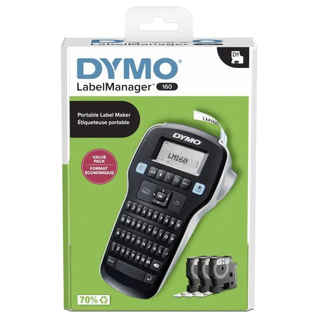 Dymo LabelManager 160 Qwerty Label printer 6 mm, 9 mm, 12 mm 418225