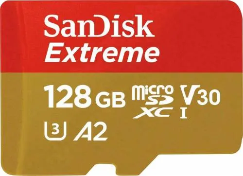 Sandisk Extreme microSDXC128GB for Action Cams and Drones + SD Adapter 160MB/s a