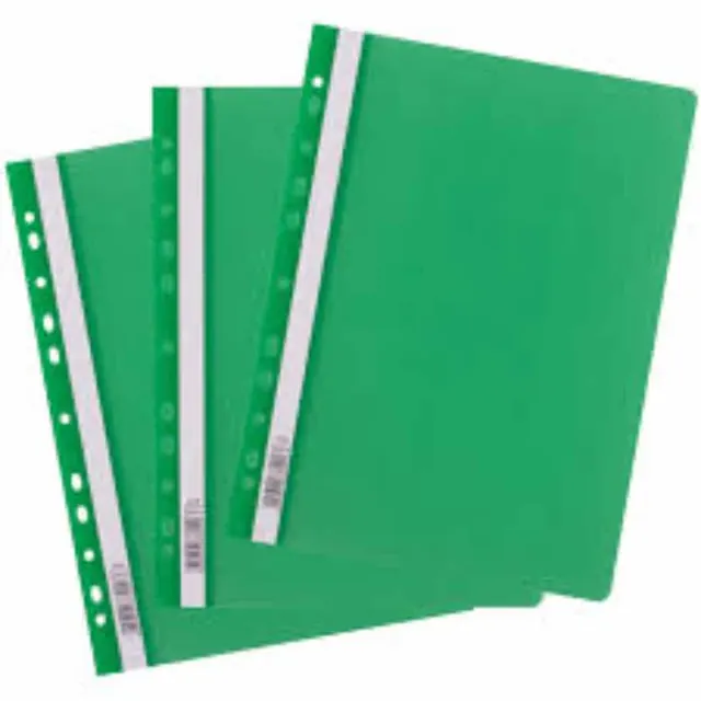 PVC File A4 with Holes 20 Pockets Green W-206GR