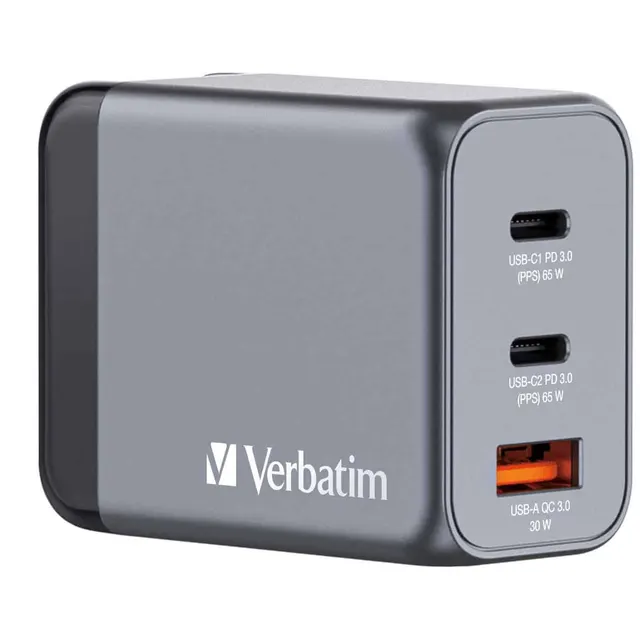 Verbatim Gan Travel Charger 3 Ports 65W Usba/C (Eu/Uk/Us) 32201