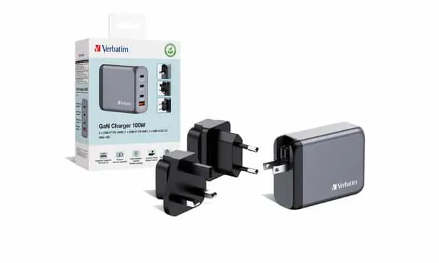 Verbatim Gan Travel Charger 4 Ports 100W Usba/C (Eu/Uk/Us) 32202