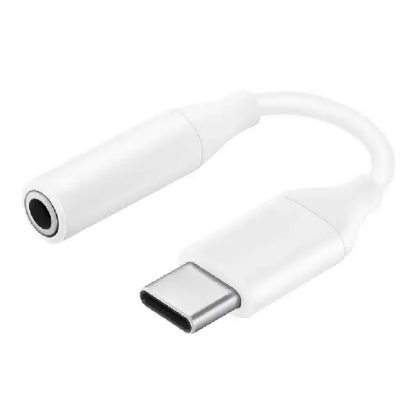 Adapter From USB Type C to Audio 3.5 Mini Jack White