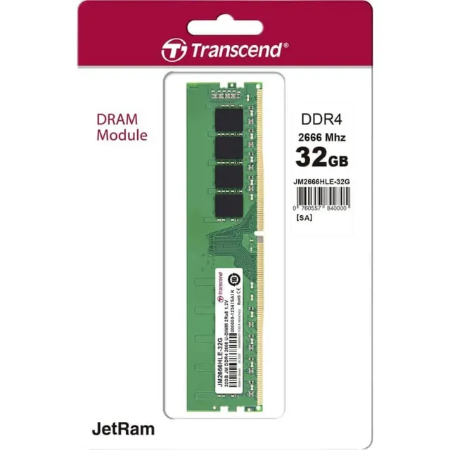 Transcend RAM DDR4 2666MHZ 32GB for PC JM2666HLE-32G