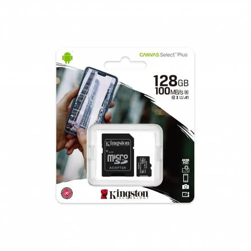 Kingston MicroSDHC Canvas Select Plus 128GB Memory Card + Adapter SDCS2/128GB