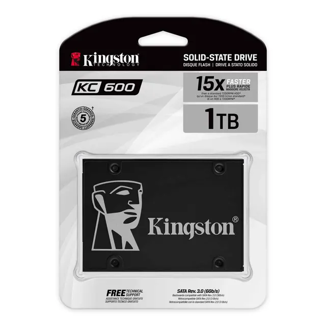 Kingston KC600/SOLID State Drive/Encrypted/ 1TB Internal 2.5" Sata 6GB/S SKC600/1024G