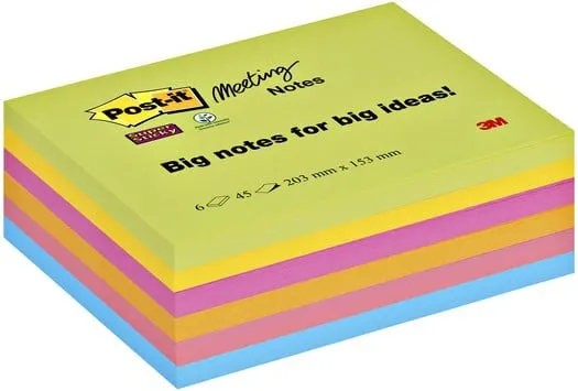 Post-It Notes 203X153MM Ass. 3M-8645-6SS-EU