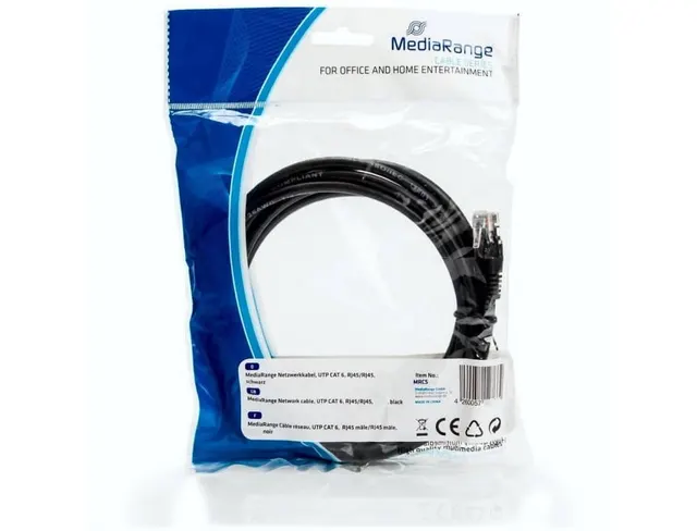 Mediarange Cable UTP CAT6 3M Black MRCS116
