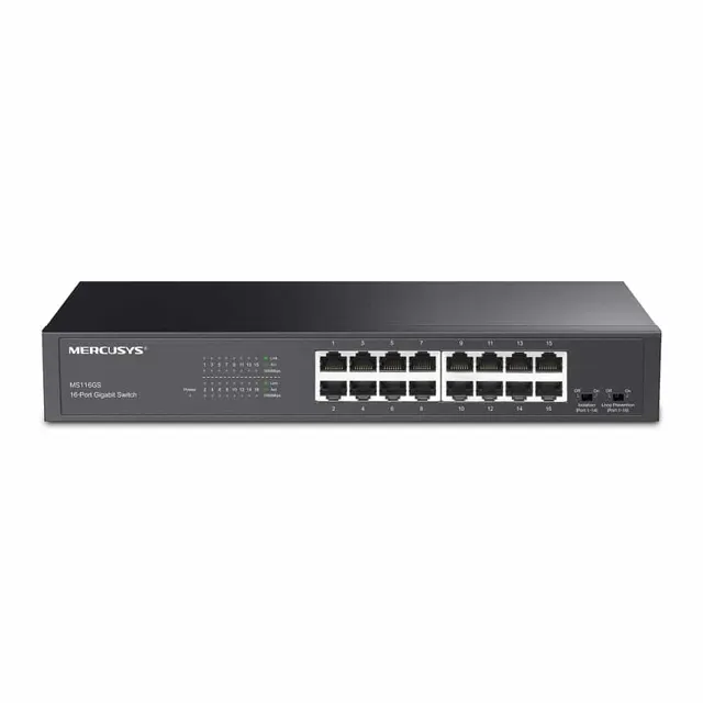 Mercusys 16-PORT Gigabit Desktop Rackmount Switch MS116GS