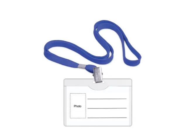 Forpus Name Badge PVC 90X54MM W/Ribbon Blue F70715