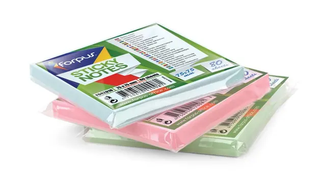 Forpus Stick Notes 75X75 80SH. Green Fluo. F42009