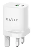 Havit UK 30W Wall Charger Usb-A & Usb-C Gan Quick Charge UC30 White
