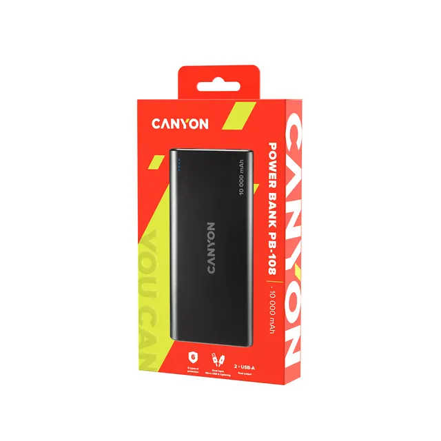 Canyon PB-108 Power Bank 10000mAh Li-poly Battery Input 5V