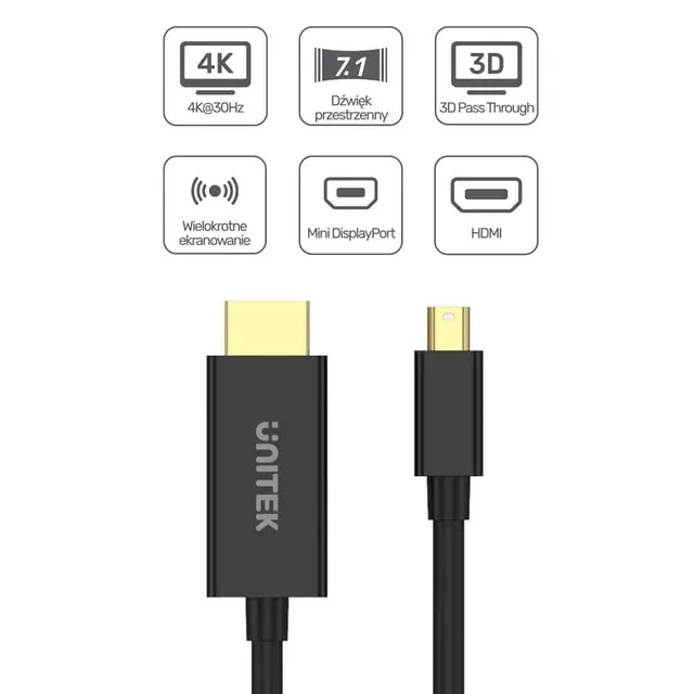 Unitek V1152A Mini Displayport to 4K HDMI Cable 2.0M