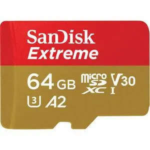 Sandisk Extreme microSDXC 64GB for Action Cams and Drones + SD Adapter 160MB/s a