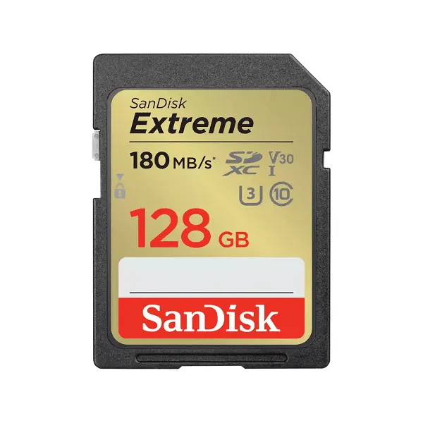 Sandisk Extreme SDXC Card 128GB 180MB/s V30 Uhs-I U3
