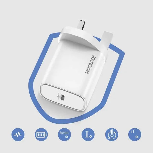 Joyroom Fast USB Type C Charger 20W UK Plug White