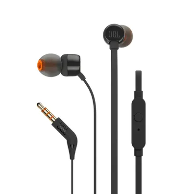 JBL T110 Inear Universal Headphones 1-BUTTON Mic/Remote (BLK)