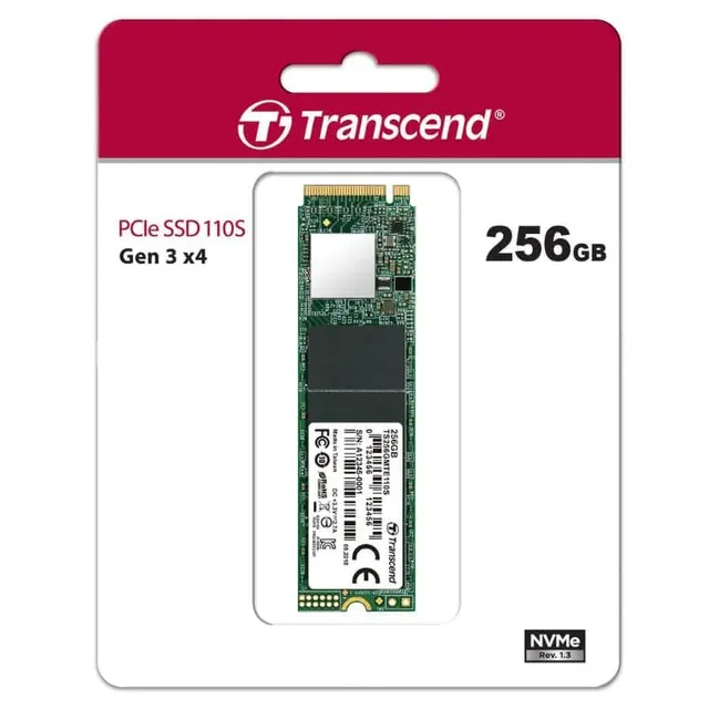Transcend SSD M.2 2280 256GB NVMe PCIe TS256GMTE110S