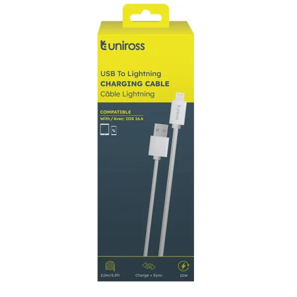 Uniross Charging Cable USB to Lightning 2M UCA003