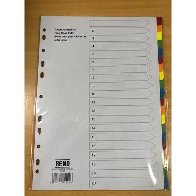 Reno Karton Divider 20-TABS PF-20R
