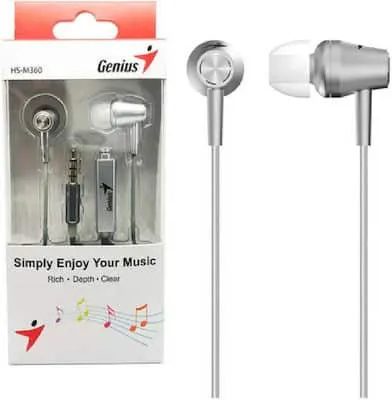 Genius Earphones with Microphone One Jack HSM360/SILVER